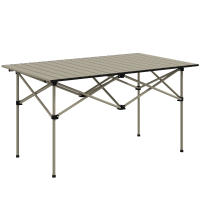 Outsunny Mesa Plegable Camping de Aluminio 95x55x50 cm con Tapa Enrollable y Bolsa de Transporte Mesa de Picnic Portátil Ligera para Acampar Senderismo Playa Caqui - details 0