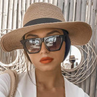 Sombrero De Paja De Moda Para Mujer Verano Protección Solar Estilo Panama Sombrero De Playa Viaje Adecuado Para Exterior - details 0