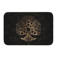 Alfombra De Entrada Con Diseño De Árbol De Vida Triquetra En Futhark Para Cocina Baño Sala De Estar Material Poliéster Antideslizante Impermeable Resistente Al Desvanecimiento - details 6