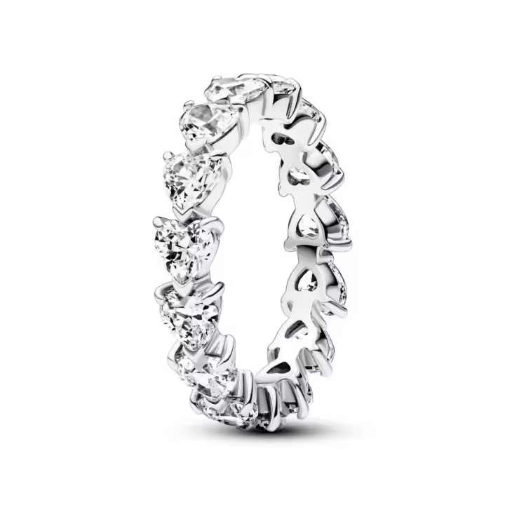 193103C01 - Anillo en plata de ley Eternidad Fila de Corazones 193103C01 PANDORA Silver  Anillo Pandora original - 1