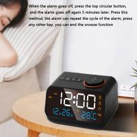 Radio FM con Carga USB, Reloj despertador LED, termómetro, higrómetro, calendario de Mesa Digital, función de memoria, auriculares conectados - details 4
