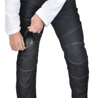 Pantalones De Motociclista Elásticos Y Rectos De Jeans Antideslizantes Nivel 2 Para Todas Las Estaciones Pantalones De Carreras Para Hombres Con Bolsillo Protector Integrado - details 10