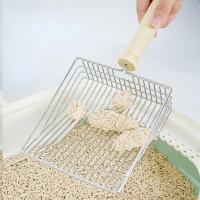Shovel De Arenero Para Gatos Con Mango De Madera Y Gancho Portátil Escobilla De Acero Inoxidable Herramienta De Limpieza Para El Toilete De Gatos - details 0