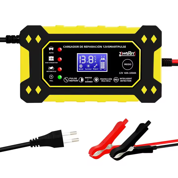 Cargador De Batería De Coche Automático Completo 12V Con Pantalla Digital Reparador De Pulso Para Baterías De Agua Y Secas Ácido Lead - 1