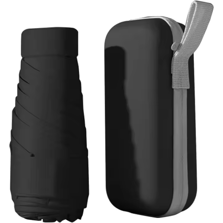 Mini Paraguas de viaje plegable, accesorio con funda de cápsula, compacto, resistente al agua, 6 unidades - 1