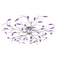 vidaXL Lámpara de Techo Brazos Cristal Forma Hoja 5 Bombillas Colgante Color Blanco,  Morado,  Verde y mas - details 1