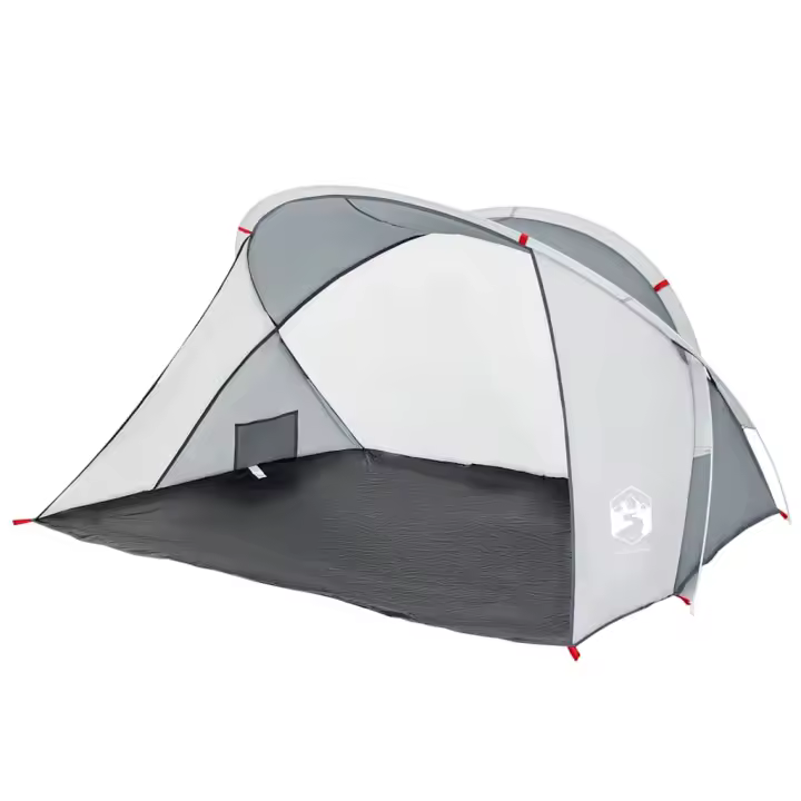 vidaXL Tienda de playa 2 personas impermeable apertura rápida gris - 1
