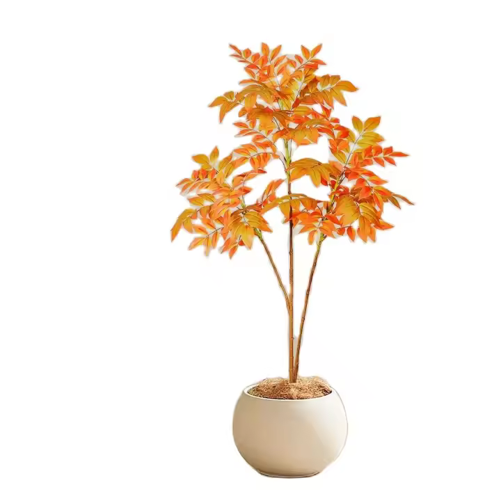 Gran Planta Artificial De Tropicales Roja Banyan Falso Maceta Para Decoración De Sala De Estar Hoteles Y Hogares Material Plástico - 1