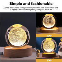 Lámpara De Mesa LED De Sistema Solar Con Bola Cristal Luminosa Luz Nocturna 3D Luna Para Dormitorio Con USB Regalo Para Niños Cumpleaños - details 1