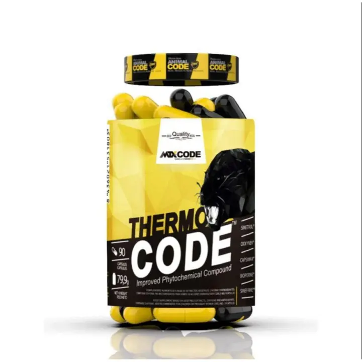 MTX nutrition THERMOCODE  90 capsulas / 887g - Matriz PREMIUM de fitoextractos termogénicos (CAPSIMAX, SINETROL), antioxidantes (OXXYNEA), - 1
