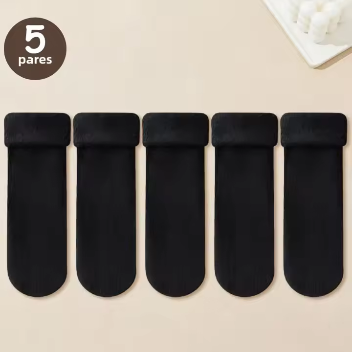 Calcetines Cortos De Invierno Para Mujer 5/10/20 Pares Gruesos Y Cálidos De Lana De Cashmere Y Nylon Para Botas De Nieve Uso Doméstico Y En Piso - 1