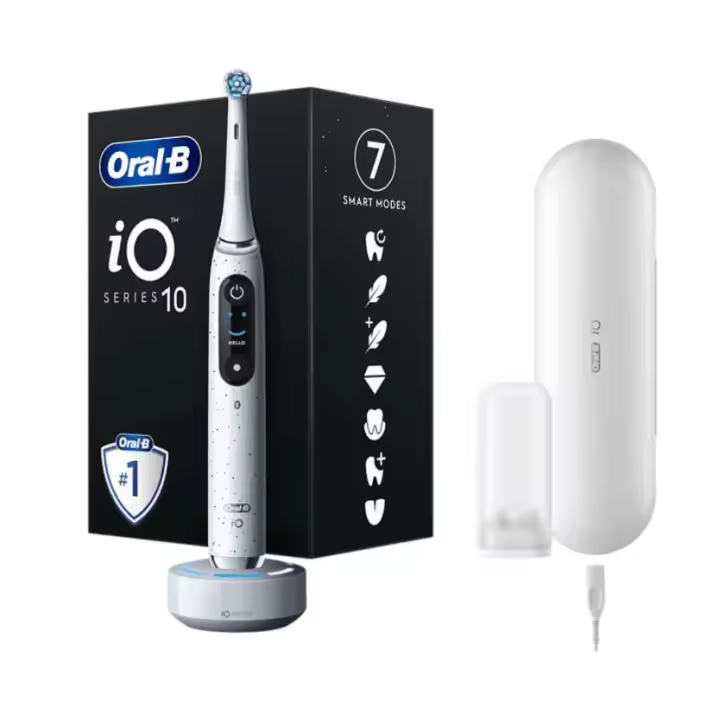 Oral-B iO 10 Edición Especial, Cepillo De Dientes Eléctrico Negro y Blanco Polvo de Estrellas, Incluye 1 Cepillo y 1 Estuche De Viaje Cargador. - 1
