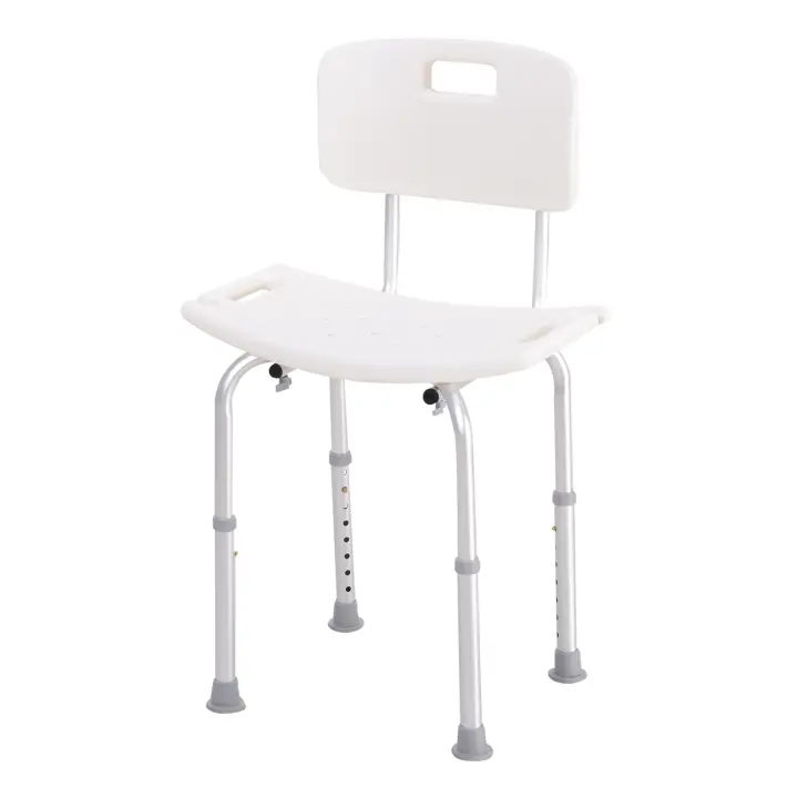 HOMCOM Silla Ducha Aluminio Ayuda baño Taburete banqueta Regulable Ajustable WC Asiento - 1