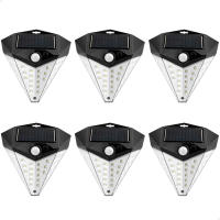Aktive - Pack 6 Apliques LED solares, 80 lúmenes, sensor de movimiento, 3 intensidades, batería solar, autonomía 6-8 horas, IP44, instalación sin cables - details 0