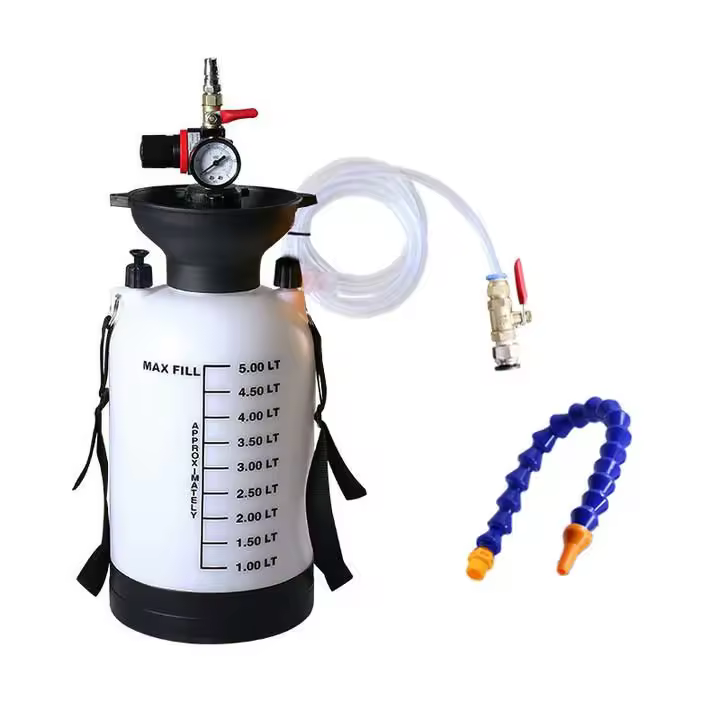 Líquido de transmisión de engranajes de relleno neumático, caja de cambios de coche, interruptor dispensador de aceite, inyector de grasa, tanque de aceite, recarga y cambio, 5L - 1