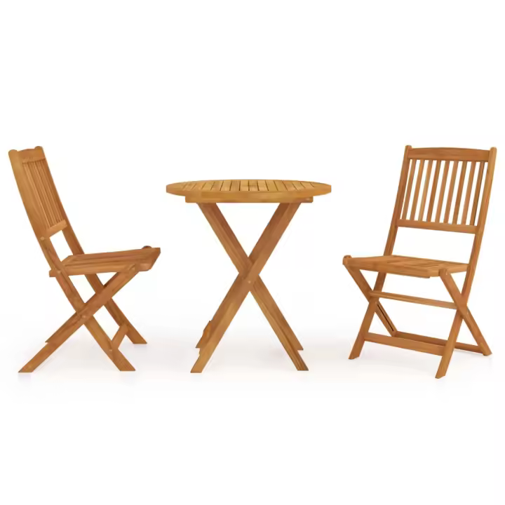 vidaXL Comedor de jardín plegable 3 piezas madera maciza de acacia - 1