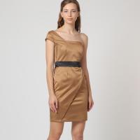 Vestido LOVE & MONEY Satinado con Escote Asimétrico y cierre con cremallera - REF: G12029 - details 5