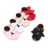 Zapatos De Princesa Para Bebé Niña En Lace Blanca Mocasines Con Lazo Y Borde Antideslizante De Goma Primera Calzado Para Caminar - details 139