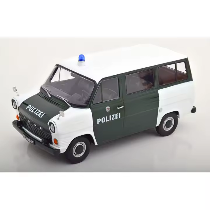 KK Escala 1/18 FORD TRANSIT BUS 1965 POLICÍA HAMBURGO ALEMANIA VERDE OSCURO-KKDC180466 - 1