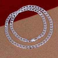Collar De Plata Sólida 6MM Para Hombres Y Mujeres Exquisito Noble Lujo Encanto Moda Cadena De Boda Joyería Fina De Negocios - details 2