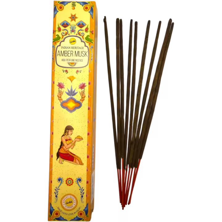 Incienso Ámbar Almizcle SREE VANI Golden India - 1 cajetilla de 15gr. - 1