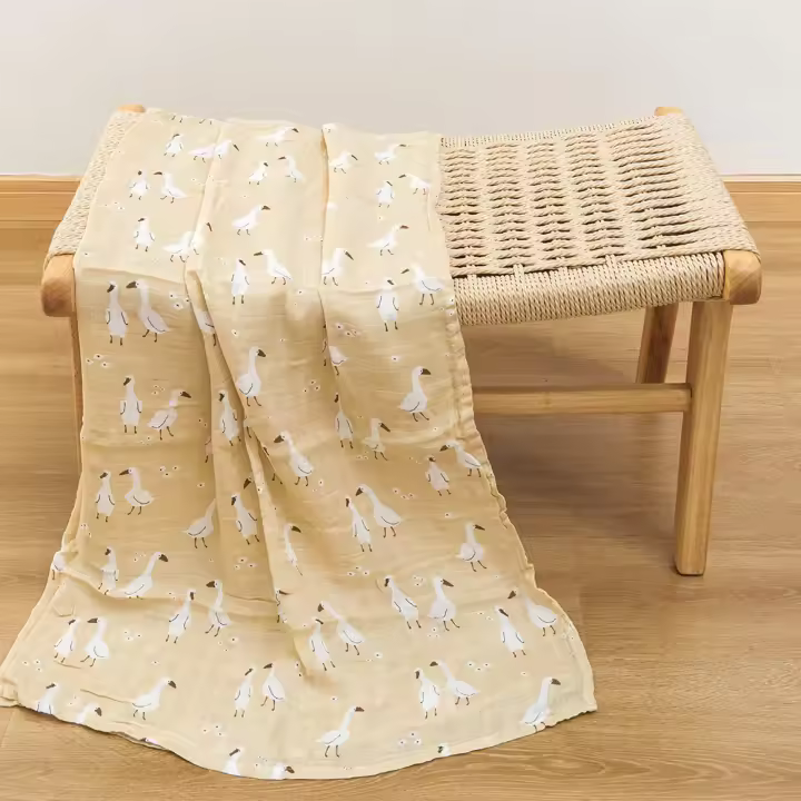 Mullidor De Bebé De Algodón Y Bambú 120x110cm Estampado Lindo Envoltura Suave Y Cómoda Toalla Para Bebé Adecuado Para Todas Las Estaciones - 1