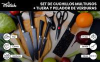 LA MOUSTACHE Juego de Cuchillos de Cocina Profesionales con Pelador y Tijeras, 7 Piezas - Mármol - details 1