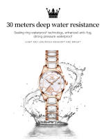Reloj De Cuarzo Para Mujer OLEVS Movimiento Japonés Resistente Al Agua Acero Inoxidable Cerámica Lujo Reloj De Pulsera Para Damas Conjunto Popular - details 6
