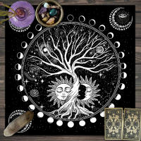Mantel De Tela Para Cartas De Tarot 1pc Decoración De Juego De Cartas Pagan Con Fases De Luna Y Flores Estilo Pagan Para Atril Y Brujería - details 38