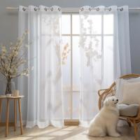 2/4 Panelas Cortinas Blancas/Grises De Tulle Chiffon Modernas Para Decorar Sala De Estar Cocina Dormitorio Translúcidas Sencillas De Poliéster - details 7
