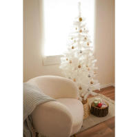 MEJORADA Árbol de Navidad blanco Artificial Abeto de Hoja Espumillón 120-180cm Arboles C/Soporte Metálico - details 5