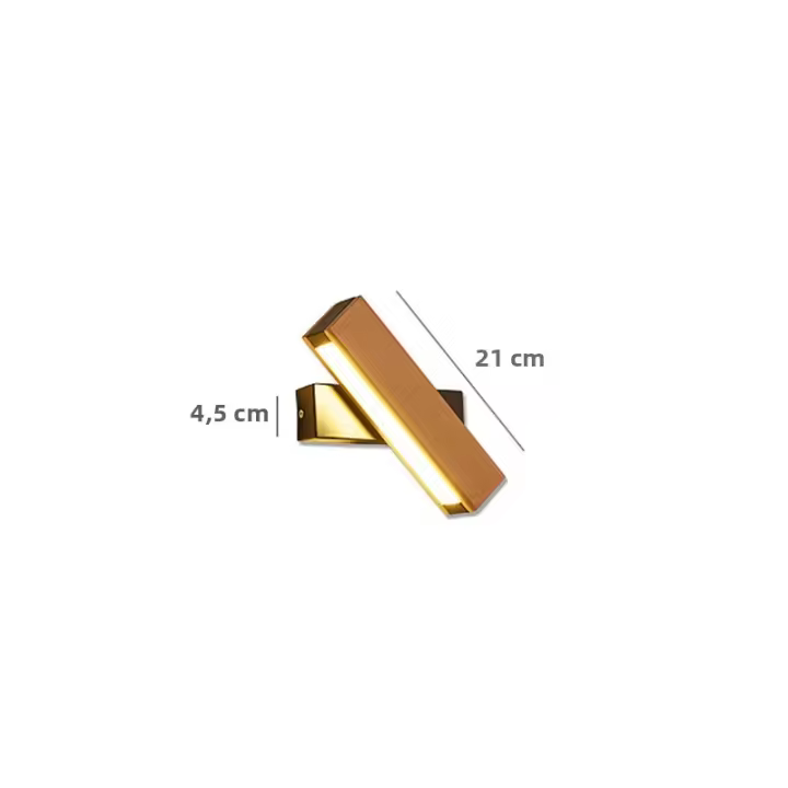 Lámpara De Pared Moderna Nórdica Para Dormitorio Base De Hierro Cuerpo De Madera Rotativa Luz Nocturna De Hotel Lámpara De Lectura LED Decorativa Para El Hogar - 1