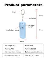 Alarma De Seguridad Personal Portátil 130dB Larga Duración Para Mujeres Niños Ancianos Y Niñas Antisatélite En Emergencias Con Llave Personalizada - details 7