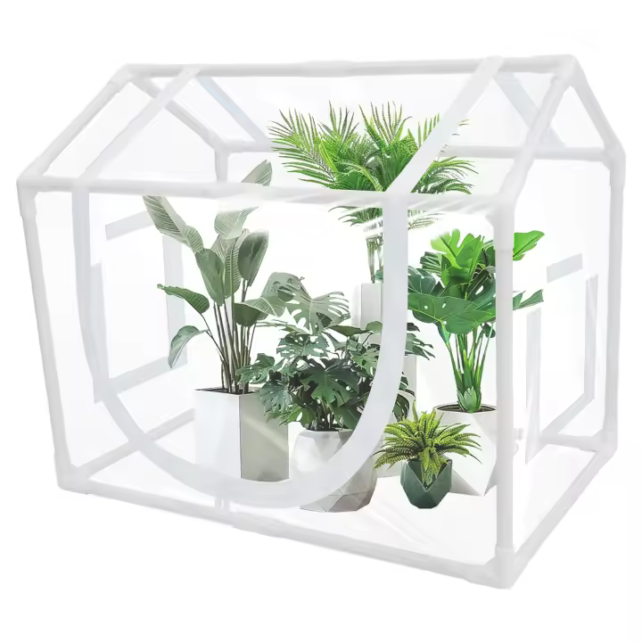 Casa De Hierbas Verde Plástico PVC Transparente Para Exterior Con Puerta De Ventanasdores Portátil Mini Jardín Accesorios - 1