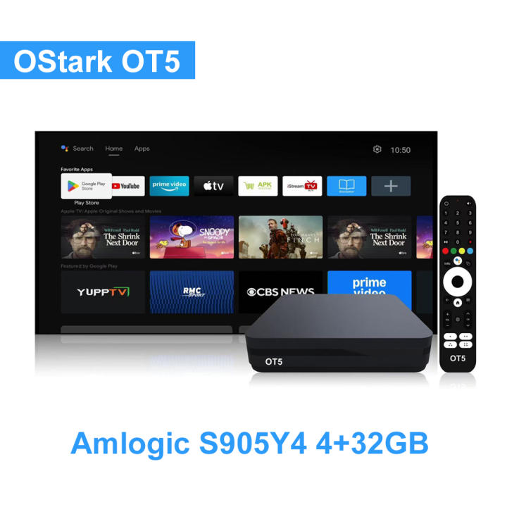 Caja Android TV 4K, 4GB RAM + 32GB ROM, Android 11.0, Amlogic S905Y4 Quad-Core, WiFi 2.4G/5G + Bluetooth 5.2, 4K@60fps H.265, HDMI 2.1, USB 2.0, Soporte YouTube, con Control Remoto