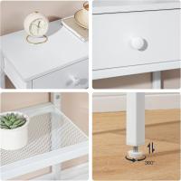 Entryway Table 75cm Long Industrial Style Sofa Table with Two Drawers Non-Textile Fabric Console with 3 Shelves Bedroom Foyer White - details 4