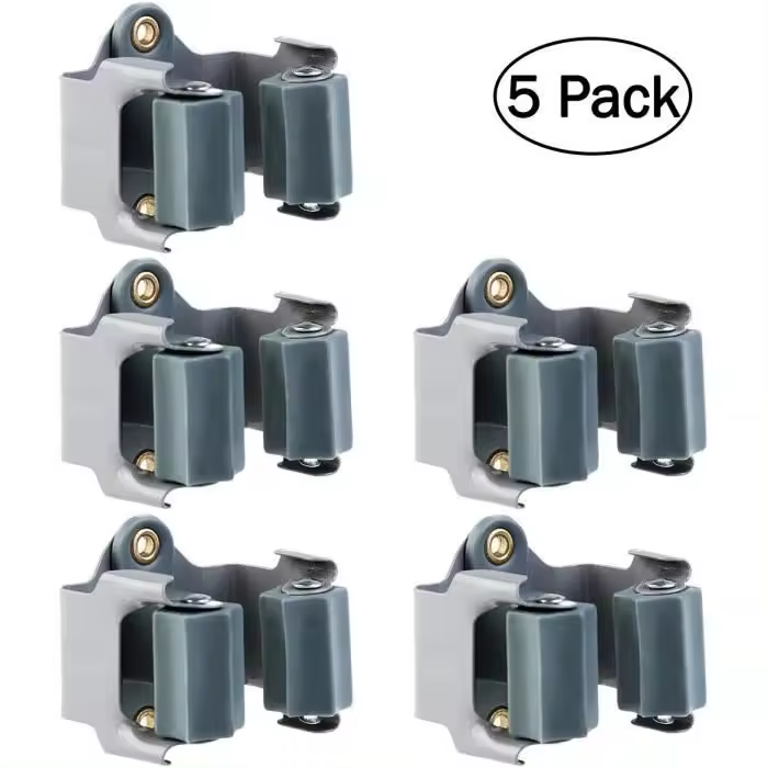 5 soporte para fregona y Escoba, para jardín (GRIs) - 1