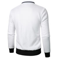 Sudadera Casual Para Hombre Con Cierre De Cremallera Y Collarín De Stand Waffle Para Otoño E Invierno Material Poliéster - details 7