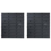 vidaXL Kit de cajas de almacenaje 34 pzas paneles de pared rojo negro - details 4