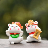 6pcs Estatua De Gato Chino Mini Decoración De Escritorio Para Dormitorio Y Sala De Estar Adorno De Hogar Material PVC - details 5