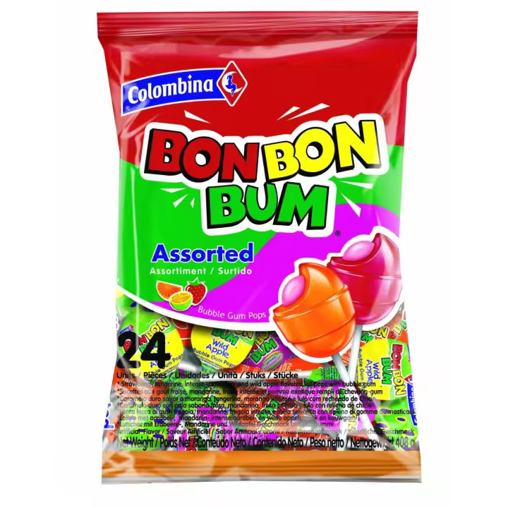 COLOMBINA- BON BON BUM DIFERTENES SABORES BOLSA DE 24 UND. - 1