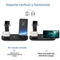 Cargador Inalámbrico 15W 4 En 1 Para iPhone 15 14 13 12 X Samsung Galaxy S22 S21 Apple Watch Airpods Estación De Carga Rápida Con Indicador De Carga Y Soporte Tipo C - details 3