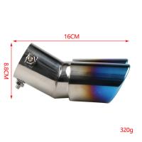 Puntas De Escape De Acero Inoxidable Para Coche Universal Modelo Doble Con Tubo De Eje Azul Accesorios De Muffler - details 3