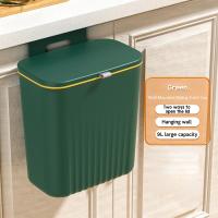 Cesta De Basura Inteligente Montada En La Pared 9L Para Cocina Y Baño Ecológica De Plástico Con Cubierta Rodante Accesorios De Cocina - details 8