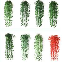 Guirnalda De Iva Artificial Hojas Verdes Falsas Plantas Colgantes Decoración Para Hogar Fiesta Boda Origin Zhejiang China - details 0