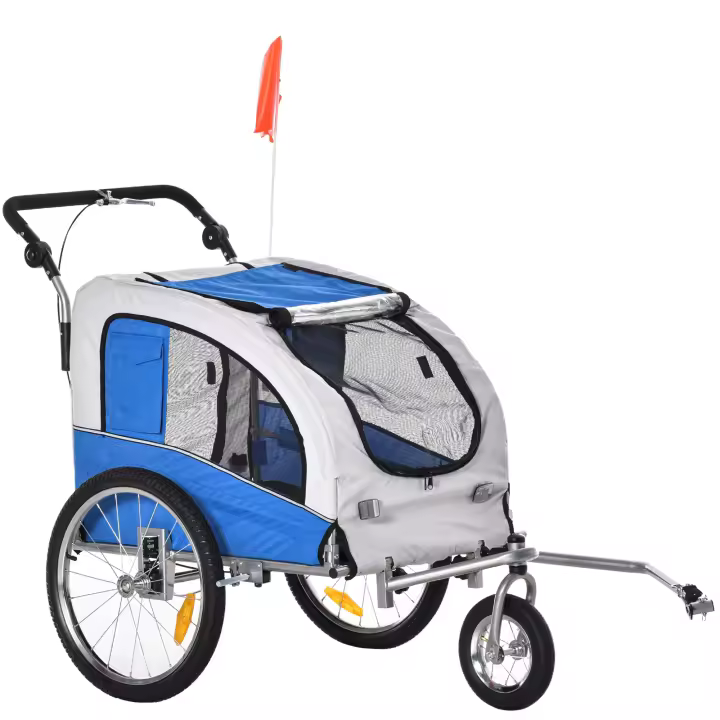 PawHut 2 en 1 Remolque para perros Jogger Remolque para bicicletas para perros Remolque para bicicletas para perros 155 x 83 x 108 cm - 1