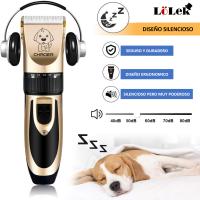 Kit de aseo para perros : recargable, inalámbrico, recortadores de pelo de mascotas silenciosos y de bajo ruido para perros, gatos y otras mascotas (dorado) - details 1