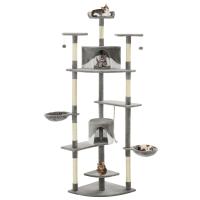 vidaXL Rascador para Gatos con Poste de Sisal 203cm y Mascotas Color Beige,  Gris,  Marrón y mas - details 1