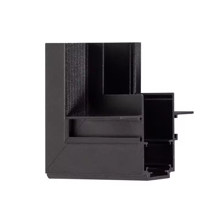 Ledkia Unión en L Vertical para Carril Magnético Empotrable 20mm Negro - 1