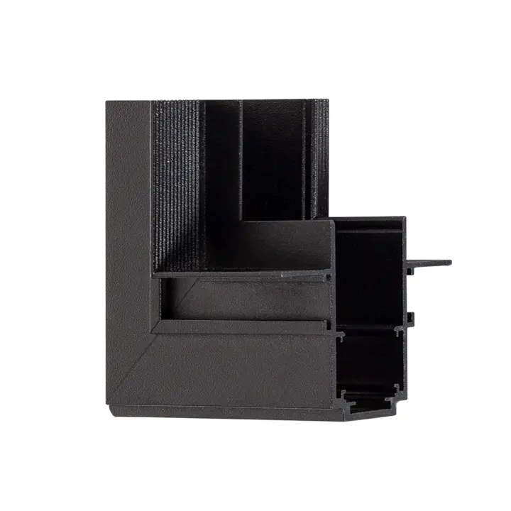 Ledkia Unión en L Vertical para Carril Magnético Empotrable 20mm Negro - 1